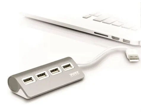 PORT CONNECT USB HUB 4X USB 2.0 grau