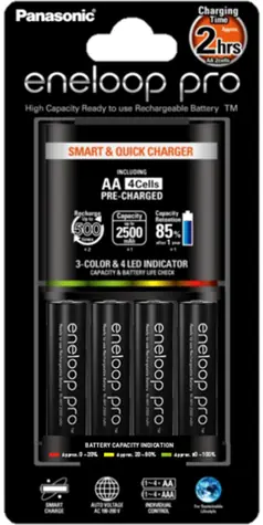 Panasonic BQ-CC55 SMART & Quick Ladegerät + Eneloop Pro AA 2500mAh 4 Stk
