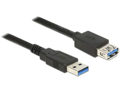 DeLock Verlängerungskabel USB 3.0 Typ-A Stecker > USB 3.0 Typ-A Buchse 0,5 m schwarz
