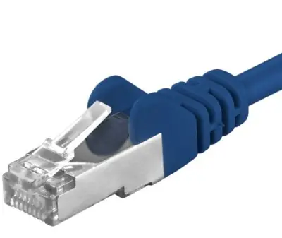 PremiumCord SFTP CAT6A 0,5m blau / Patchkabel / RJ45-RJ45