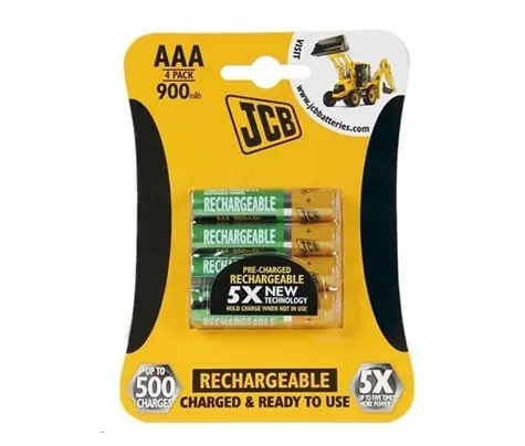 JCB RTU NiMH AAA (R03) 900 mAh Blisterpackung, 4 Stück