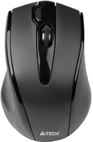 A4Tech G9-500F-1 Schwarz / Kabellose optische Maus / 2000 DPI / 2,4 GHz / V-Track / 4 Tasten / Rechtshänder / Nano-USB / 10 m
