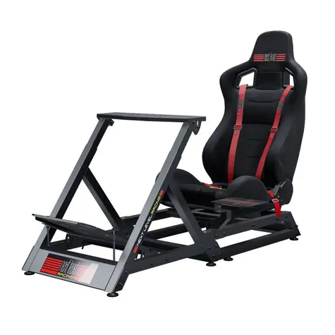 Next Level Racing GTtrack Racing Simulator Cockpit / Renncockpit / voll verstellbar / Vierpunkt-Renngurt