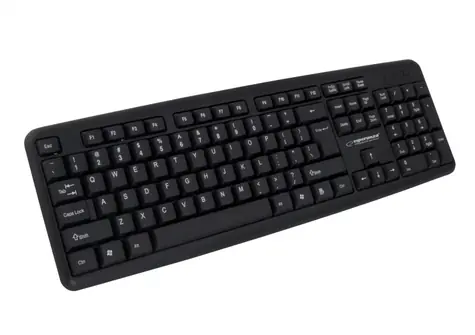 Esperanza EK134 Amarillo schwarz / Bürotastatur / USB / US-Layout / 104 Tasten / 1,5 m