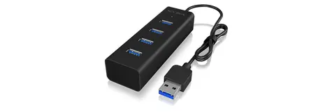 Icy Box IB-HUB1409-U3 USB-Hub schwarz / 4X USB 3.0 / mit USB 3.0 AM-Anschluss