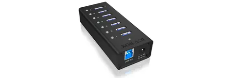 Icy Box IB-AC618 USB-Hub schwarz / 7x USB 3.0