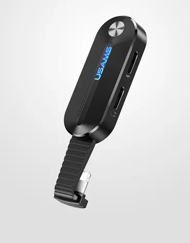 USAMS SJ357 Lightning Dual Adapter inkl. LED-Leuchten schwarz 