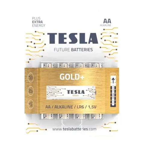 TESLA GOLD+ AA Alkaline-Bleistiftbatterie (LR06), 4 Stück / Blister
