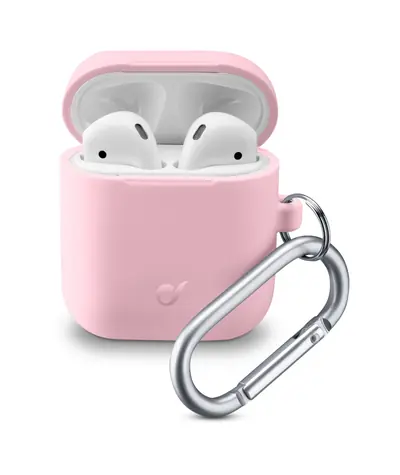 CellularLine Bounce Schutzhülle mit Karabiner für Apple AirPods 1 & 2 rosa