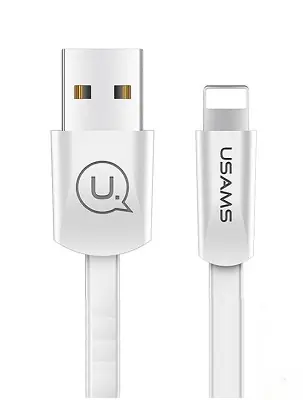 USAMS SJ199 Flaches Datenkabel Lightning 2A weiß