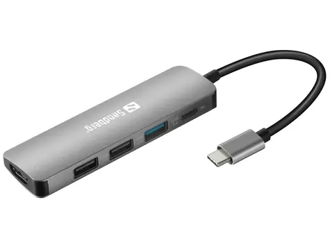Sandberg USB-C-Dockingstation / HDMI / 1xUSB 3.0 / 2xUSB 2.0 / Power Delivery 100W