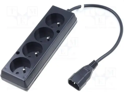 OEM -Netzteil 230 V für USV - 1x IEC C14 auf 4X CEE 7 5 (FR, CZ), max. 10 A, Länge 30 cm