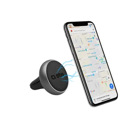 SBS MID ROUND Autohalterung schwarz / magnetisch / Gitter / universell für Smartphones