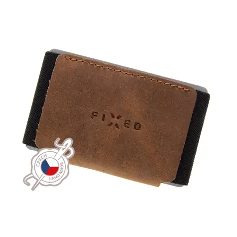 FIXED Tiny Wallet Geldbörse aus echtem Rindsleder (FIXW-STN-BRW) Braun