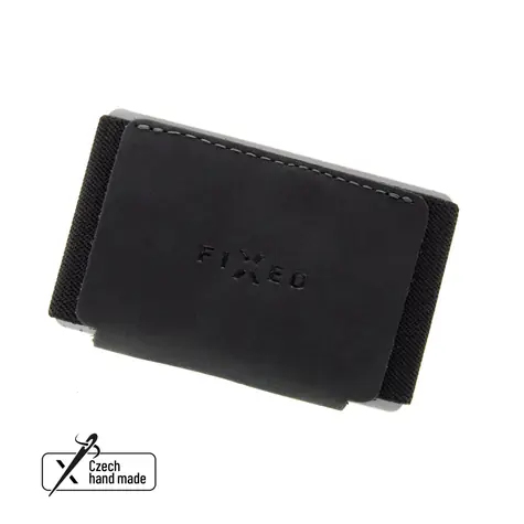 FIXED Tiny Wallet Geldbörse aus echtem Rindsleder (FIXW-STN-BK) schwarz