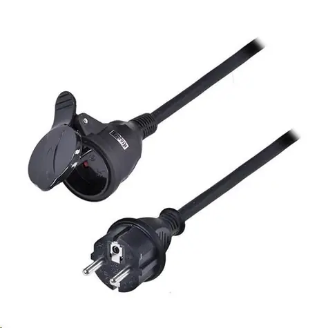 Solight Verlängerungskabel - Stecker 1 Buchse 30m schwarz / Gummi
