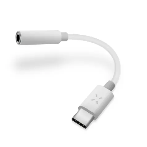 FIXED Link-Adapter zum Anschluss von Kopfhörern von USB-C an 3,5-mm-Klinke mit DAC-Chip weiß / Android OS-Unterstützung