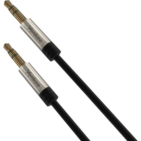 YENKEE YCA 402 BSR Stereo Audio AUX Twisted Kabel mit 3,5 mm Klinkenstecker / 2x 3,5 mm Klinke MM / 1,8m