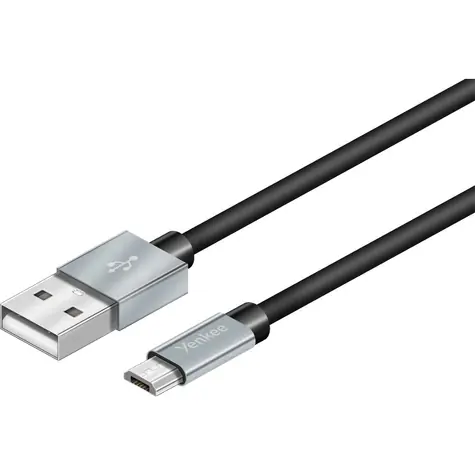 YENKEE YCU 221 Kabel USB-A auf microUSB-A silber / MM / Länge 1 m / 480 Mbs / 2,1 A / 5 V