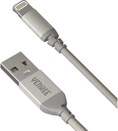 YENKEE YCU 612 USB 2.0 auf Lightning Kabel silber / Länge 2m / 2,4A