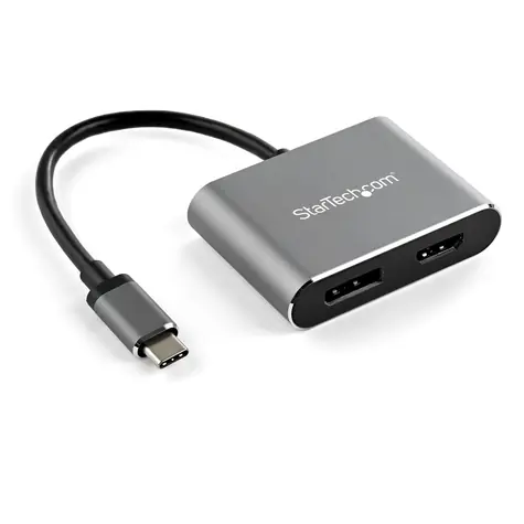 StarTech USB-C auf HDMI 2.0 & DisplayPort 1.2 Adapter silber / 4K 60Hz / Thunderbolt 3 kompatibel