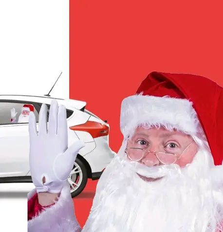 ThumbsUp! Ride With Santa / abnehmbarer Autofensteraufkleber