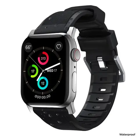 Nomad Rugged Armband für Apple Watch 44 & 42 mm Silber