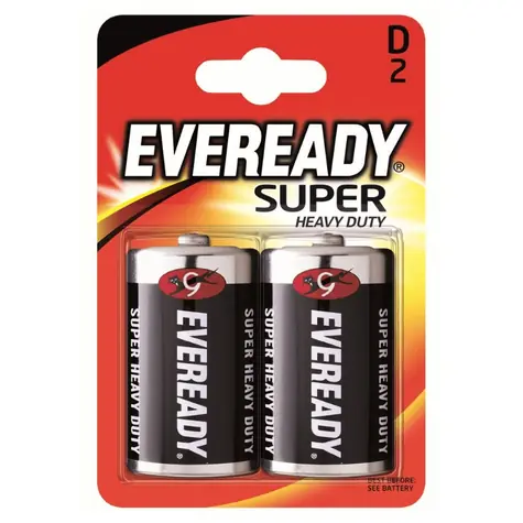 Eveready Super Battery - Große Monozelle D 2 Stück (Blister)