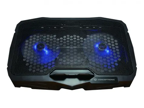 Conceptronic THANA07B Laptop-Kühlpad / für 17" Laptop / 2x 12,5 cm Lüfter / USB-Stromversorgung