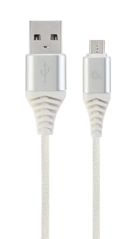 Gembird CC-USB2B-AMMBM-2M-BW2 Micro-USB-Kabel 2 m weiß / USB-A (M) - Micro USB (M)