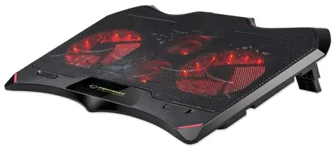 Esperanza EGC102 Buran Gaming-Kühlpad für Laptop schwarz-rot / 4 Lüfter / rote LED-Hintergrundbeleuchtung 