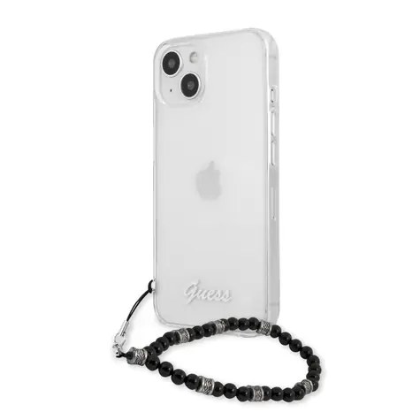 Guess PC Script und Black Pearls Backcover für Apple iPhone 13 mini transparent