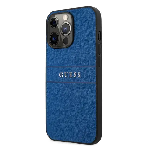 Guess PU-Leder-Saffiano-Rückseite für Apple iPhone 13 Pro Max blau