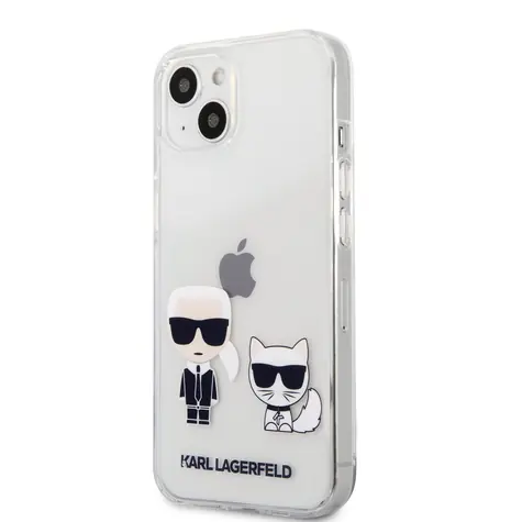 Karl Lagerfeld PC & TPU Ikonik Karl und Choupette Rückseite für Apple iPhone 13 mini transparent