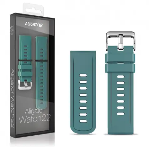 Aligator Silikonarmband 22mm grün