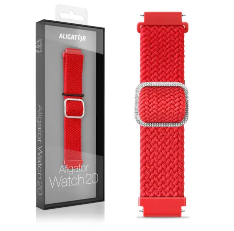 Aligator Textilarmband 20mm rot
