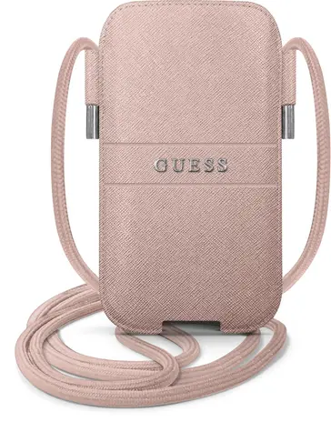 Guess PU Saffiano Metal Logo Pouch S & M pink / Angebot