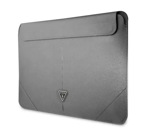 Guess Saffiano Triangle Metal Logo Computerhülle 13 & 14" Silber
