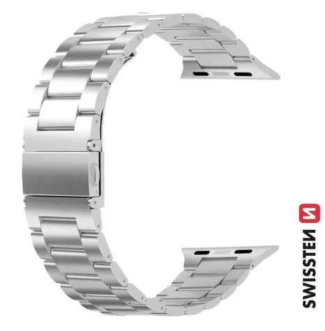 Swissten Metallarmband für Apple Watch 42/44/45/49 mm Silber