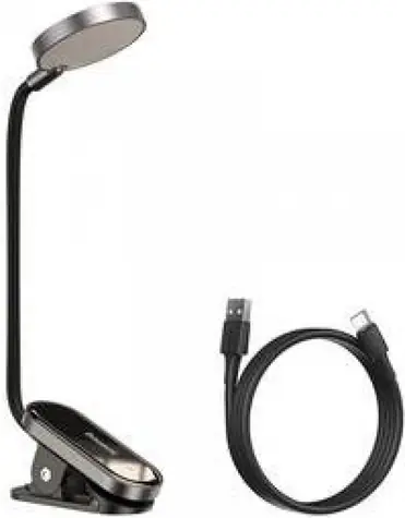 Baseus Mini-Lampe mit Clip grau / USB / 3W / 350mAh 