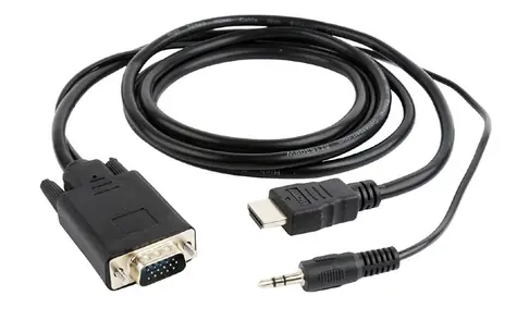 Gembird A-HDMI-VGA-03-10 Adapter HDMI-A (M) auf VGA (M) + 3,5 mm Audio schwarz / Kabel 3M
