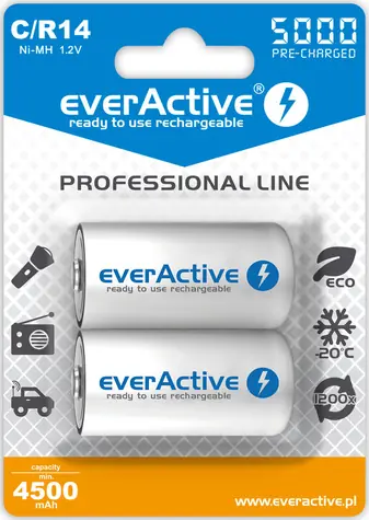 EverActive Professional Line Akku C (R14) 5000 mAh 2 Stück / Ni-MH