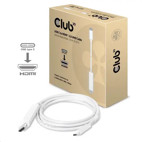 Club3D CAC-1514 Aktivkabel USB-C auf HDMI 2.0 1,8 m / 4K 60 Hz 