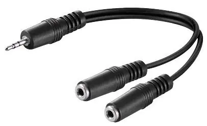 MicroConnect Y-Adapter Miniklinke 3,5mm (M) - 2x 3,5mm Miniklinke (F) schwarz