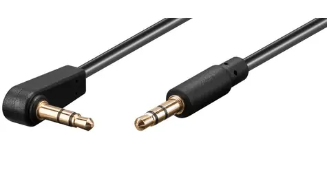 MicroConnect Audio Slim Kabel Klinke 3,5mm 90° gebogen (M) - 3,5mm Klinke (M) 0,5m schwarz