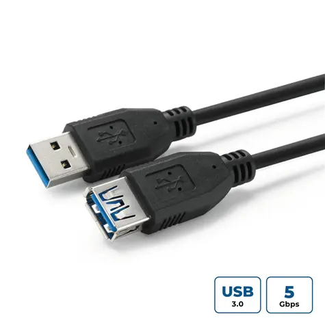 MicroConnect Kabel USB3.0 A (M) - USB3.0 A (F) 2m schwarz / 5000Mbit/s