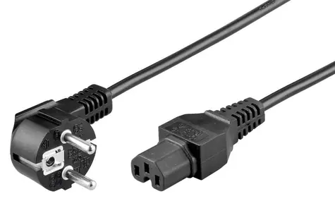 MicroConnect Netzkabel Schuko 90° Winkel - C15 2m schwarz
