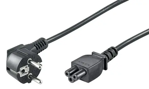 MicroConnect Netzkabel Schuko 90° Winkel - C5 5m schwarz