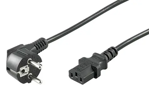 MicroConnect Netzkabel Schuko 90° Winkel - C13 5m schwarz