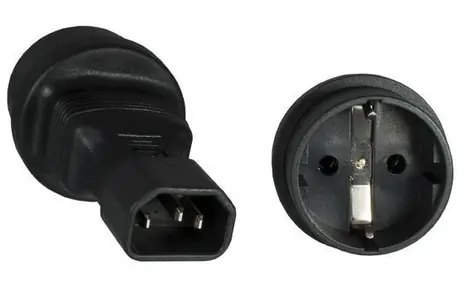 MicroConnect Stromadapter C14 - Schuko schwarz